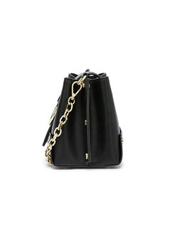 Fashion Black Circle Detail Crossbody Bag With Rivet
