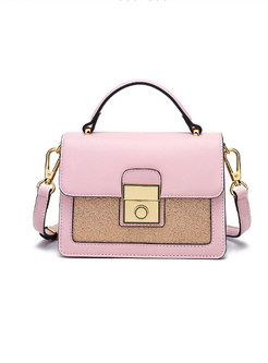 Fashion Pink Wide Strap Tote & Crossbody Bag