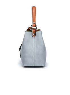 Retro Color-blocked Frosted Tote & Crossbody Bag
