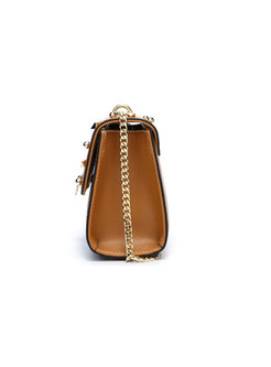 Fashion Rivet Detail Zip-up Pocket Crossbody Bag