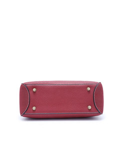 Chic Jujube Red Frosted Circle Detail Crossbody Bag