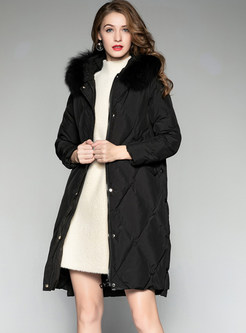 Trendy Loose Zippered Plaid Knee-length Coat