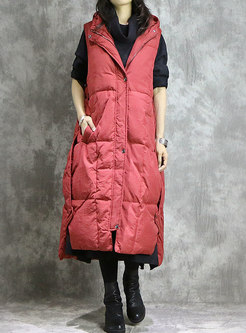 Fashion Winter Jujube Red Cotton Long Vest