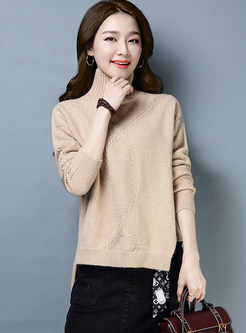 Solid Color Long Sleeve Casual Bottoming Sweater