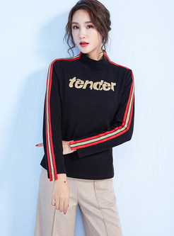 Chic Striped Color-blocked Bottoming Knitted Shirt