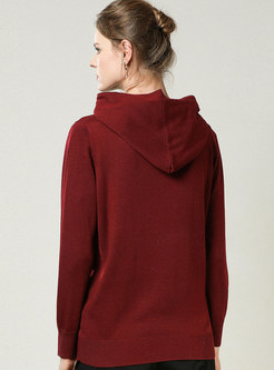 Fashion Loose Hooded Long Sleeve Sweater
