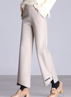 Stylish Elegant Waist Asymmetric Straight Pants
