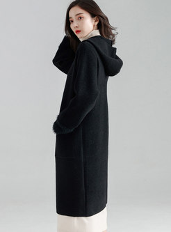 Black Hooded Double-sided Cashmere Overcoat