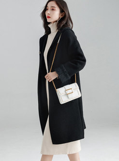 Black Hooded Double-sided Cashmere Overcoat