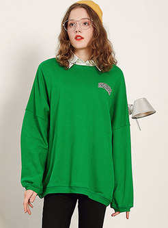 Fashion Letter Print O-neck Loose Sweatshirt 
