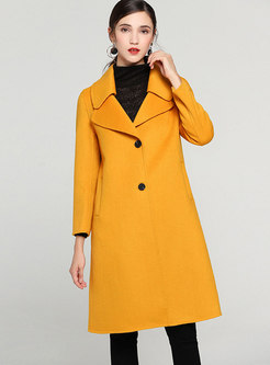 Brief Solid Color Notched Single-breasted Slim Coat