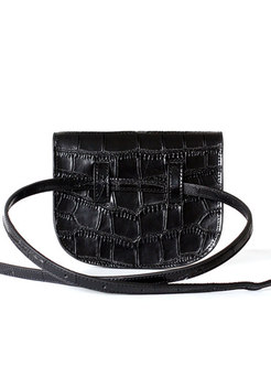 Fashion Black Crocodile Pattern Crossbody Bag