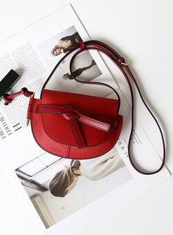 Chic Mini Genuine Leather Crossbody Bag With Bowknot 