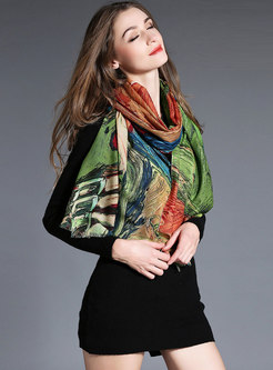 Stylish Print Contrast Color Scarf