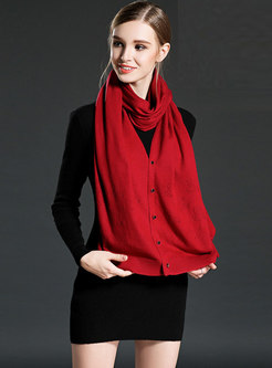 Stylish Jacquard Single-breasted Shawl scarf