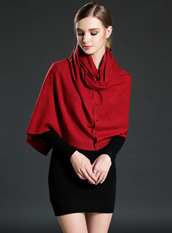 Stylish Jacquard Single-breasted Shawl scarf