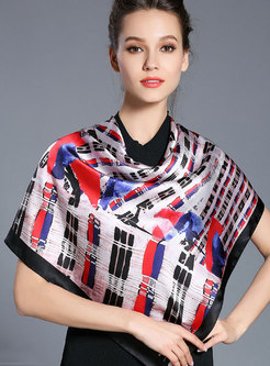 Hit Color Print Silky Scarf