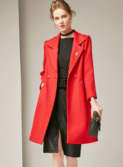 Fashion Solid Color Turn-down Collar Thicken Coat