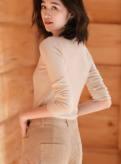 Casual Turtle Neck Long Sleeve Pullover Sweater