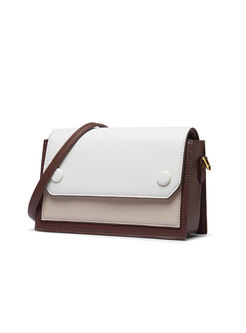 Casual Brown Color-blocked Square Mini Crossbody Bag