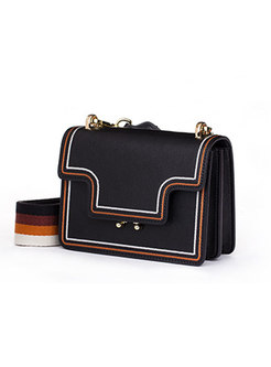 Chic Black Hit Color All-matched Accordion Crossbody Bag