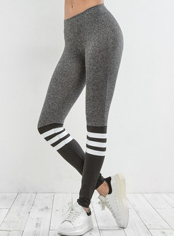 Fashion Color-blocked Dry Fast Fitness Pants