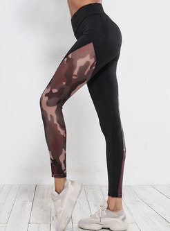 Chic Canmouflage Splicing Yoga Pants