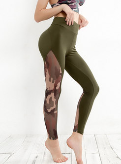 Chic Canmouflage Splicing Slim Yoga Pants