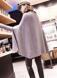 Trendy Grey Eagle Pattern Embroidered Knitted Kimono