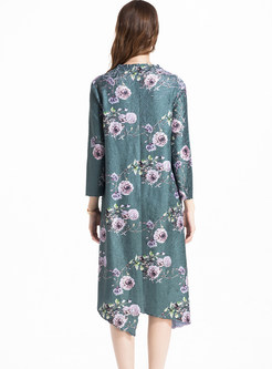 Long Sleeve Asymmetric Plus Size Loose Dress