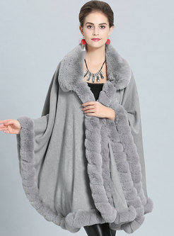 Winter Solid Color Fur Collar Asymmetric Thick Coat