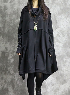 Fashion Plus Size Bat Sleeve Loose Midi Dress