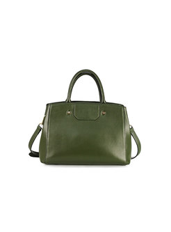 Green Cowhide Top Handle & Crossbody Bag 