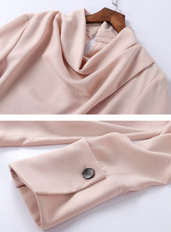 Chic Pile Collar Loose Pullover Blouse