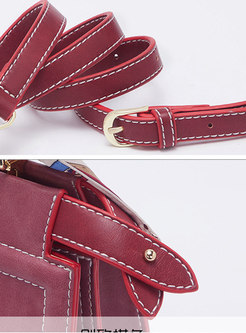 Autumn Purple-red Clasp Lock Top Handle Bag