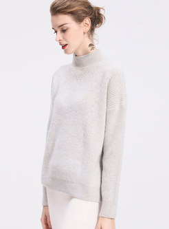 Casual Half High Neck All-matched Sweater