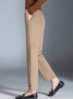 Casual Woolen Thicken Plus Size Asymmetric Pants