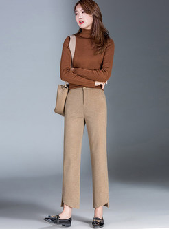 Casual Woolen Thicken Plus Size Asymmetric Pants