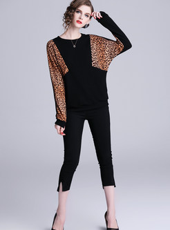 Casual O-neck Bat Sleeve Long Sleeve Knitted Sweater