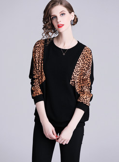 Casual O-neck Bat Sleeve Long Sleeve Knitted Sweater