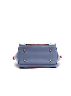 Stylish Blue Wing-shape Zipper Pocket Top Handle Bag