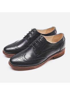 Vintage Genuine Leather Lace Up Oxford