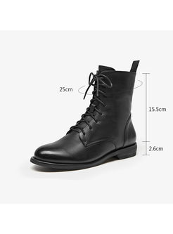 Daily Flat Heel Lace Up Ankle Boots