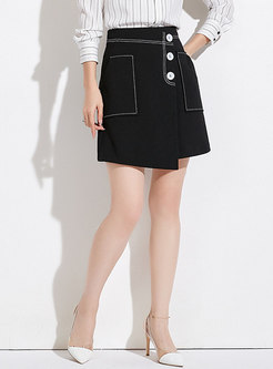 Stylish Black High-rise All-matched Mini Skirt