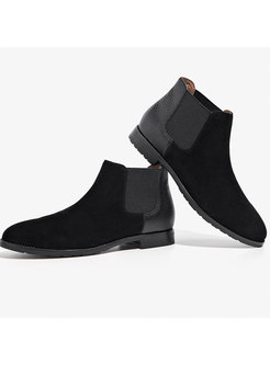 Daily Brief Genuine Leather Splicing Ankle Boots