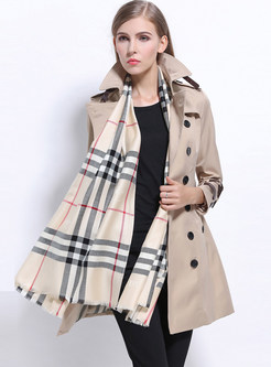Casual Notched Double-breasted Reqular Trendy Coat