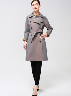 Fashion Long Sleeve Slim Double-breasted Trendy Coat