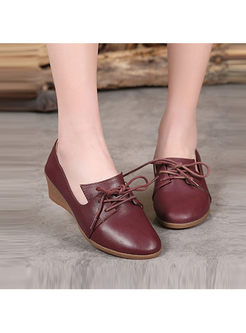 Fashion Lace Up Wedge Heel Comfortable Daily Shoes