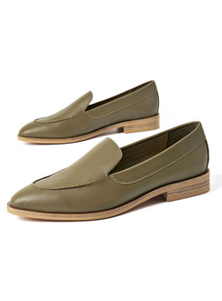 Vintage Flat Heel Pointed Toe Loafers