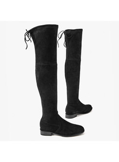 Stylish Winter Elastic Over-the-knees Leather Boots